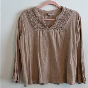 Vintage Tan Long Sleeve Blouse